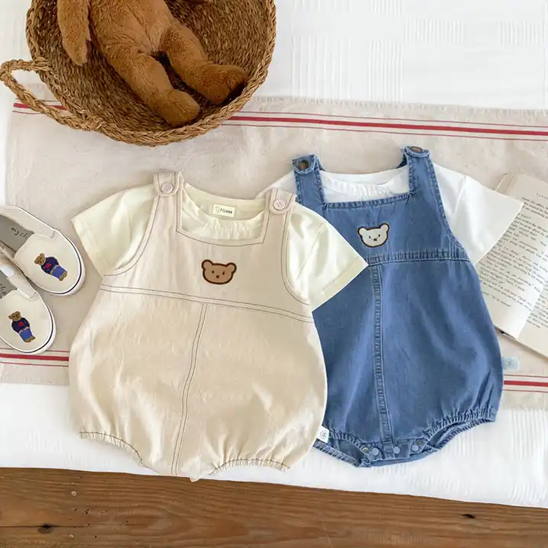 Summer Denim Bear Romper