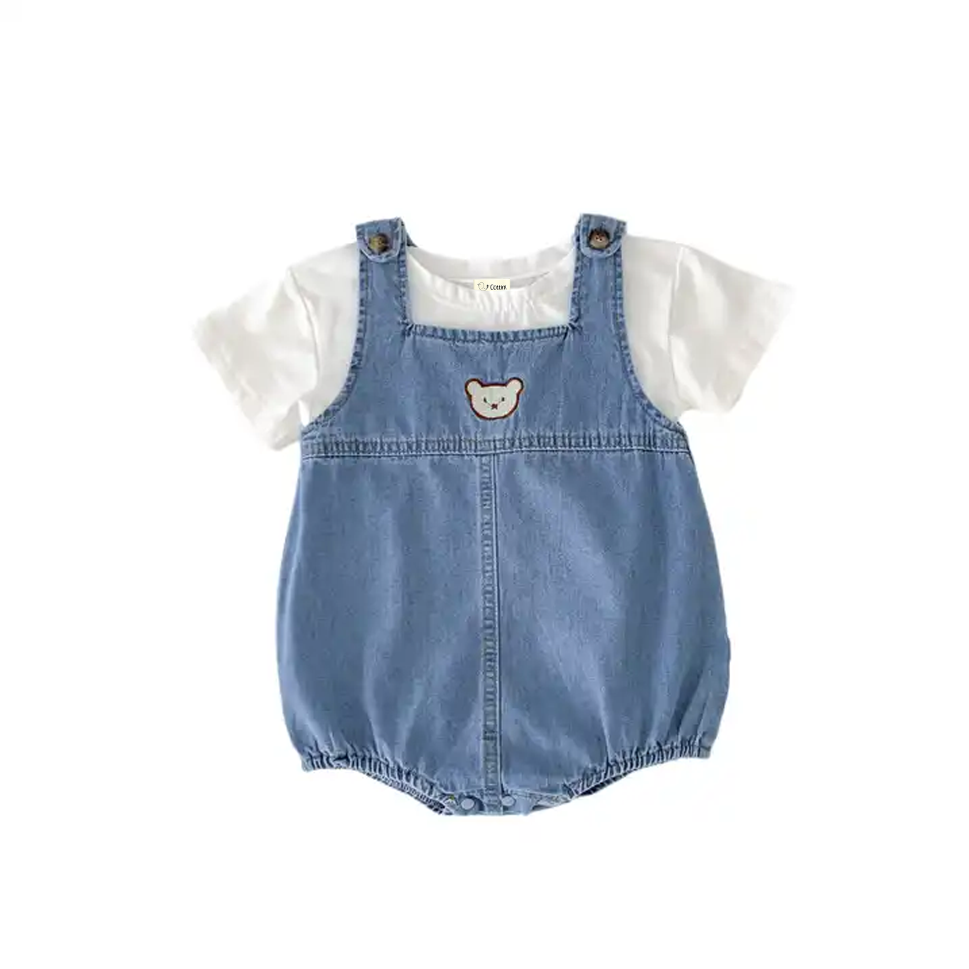 Summer Denim Bear Romper