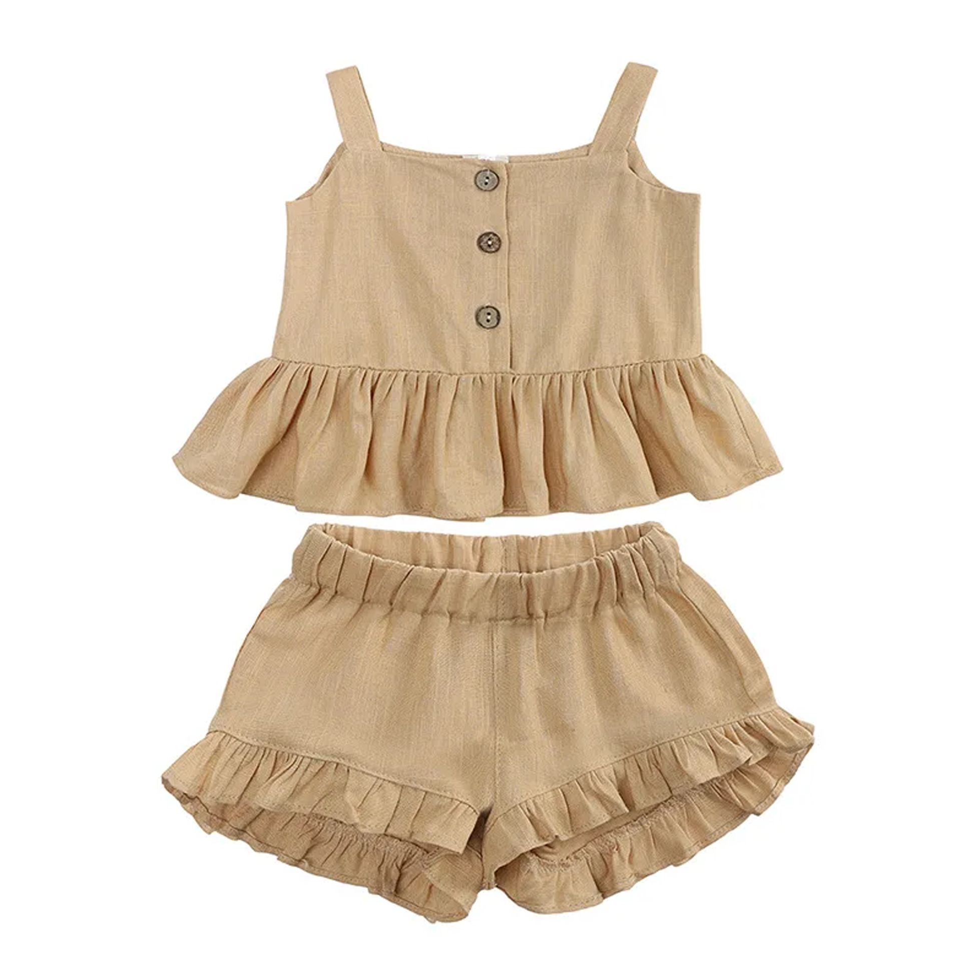 Sleeveless Ruffled Short Set