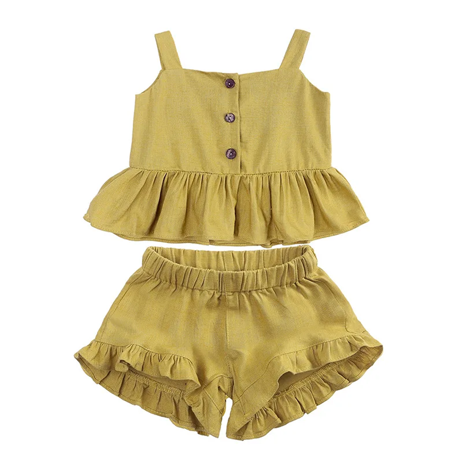 Sleeveless Ruffled Short Set