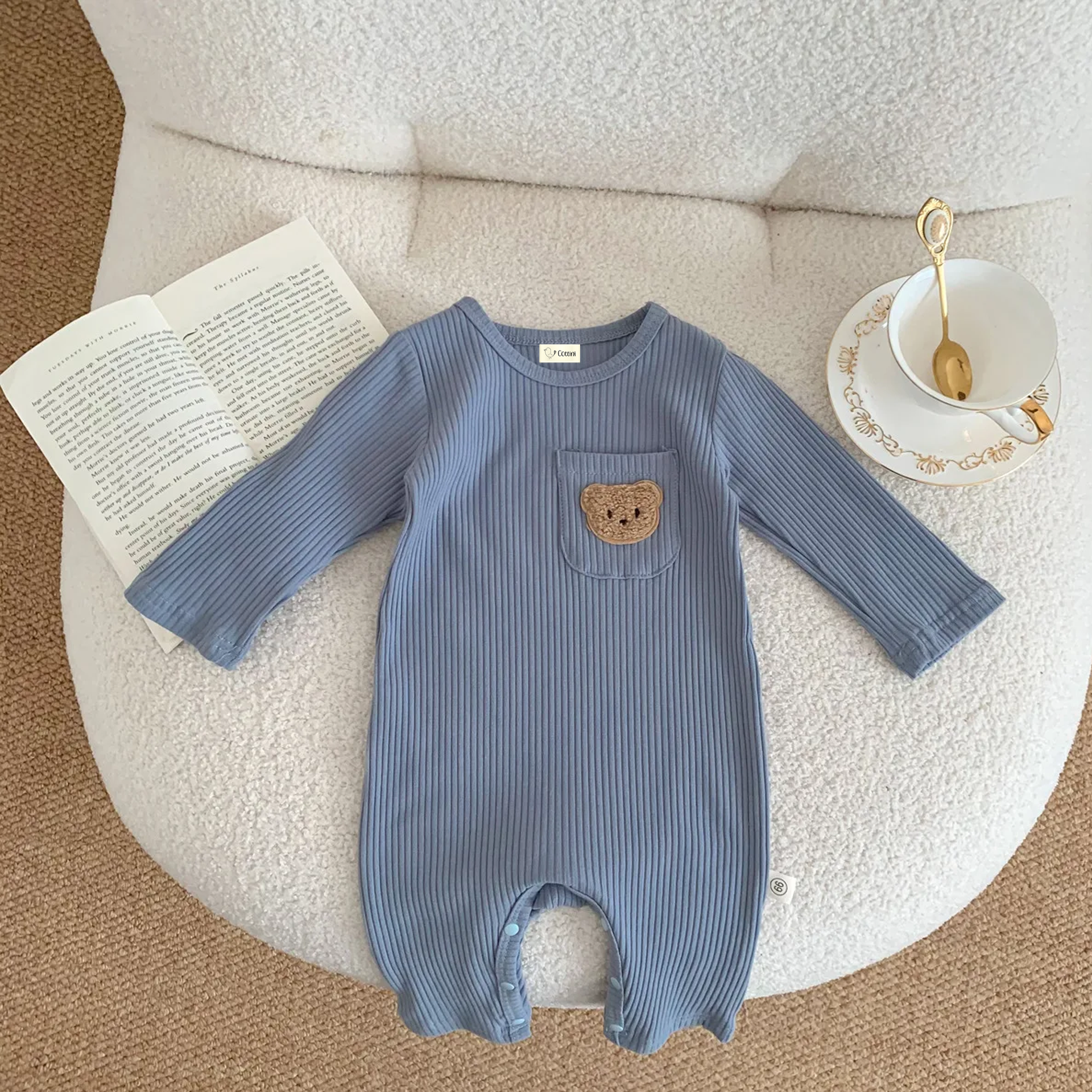 Bear Patch Baby Romper